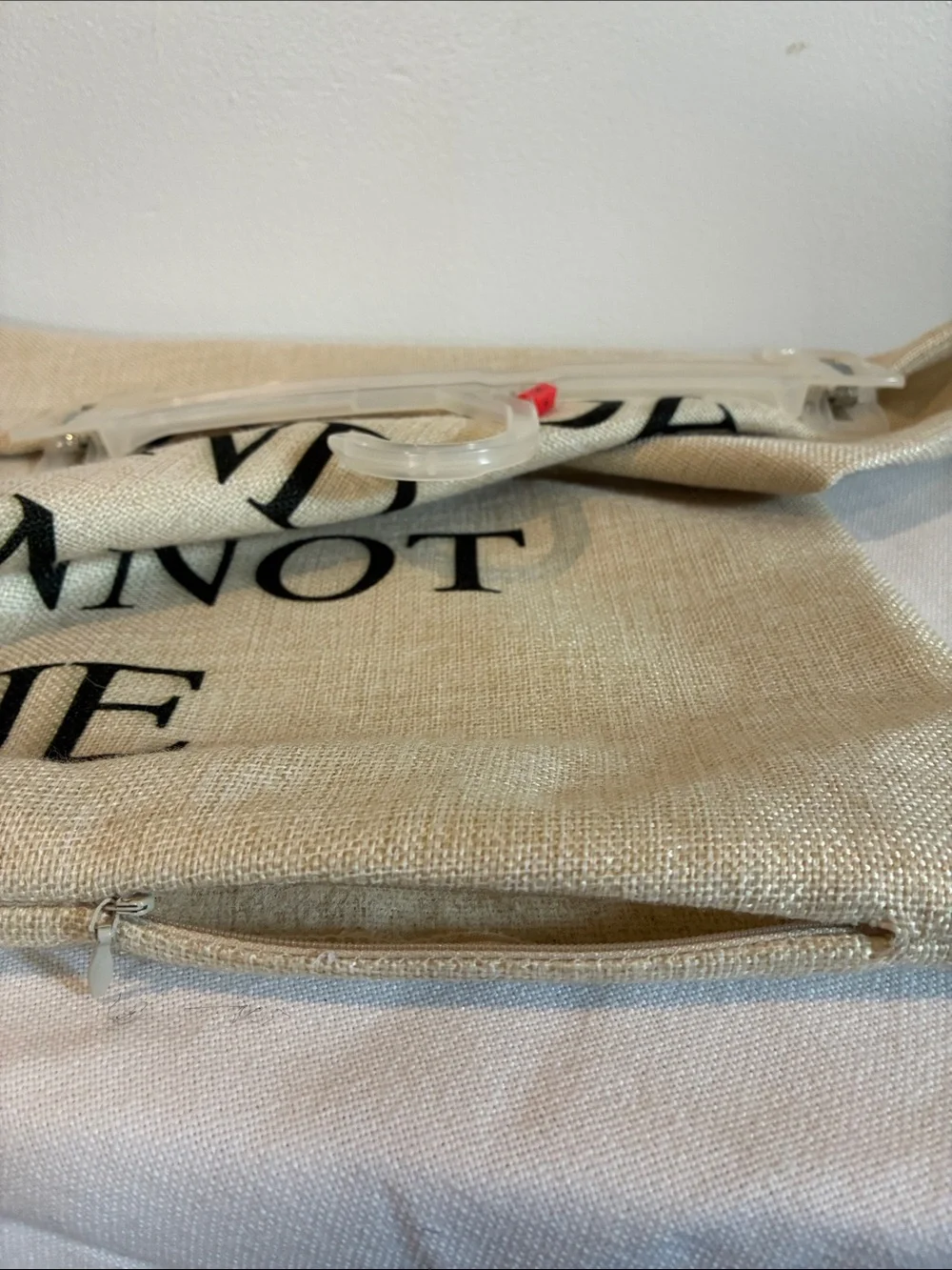 NWOT Beige throw pillow cover 17.5